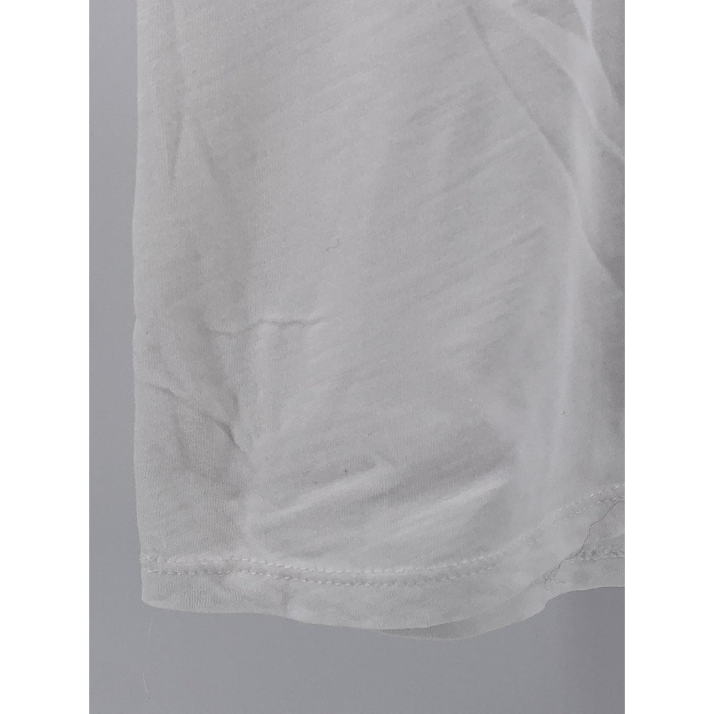 LOFT OUTLET Women's White Solid V-Neck Short Sleeve Casual Top SZ M