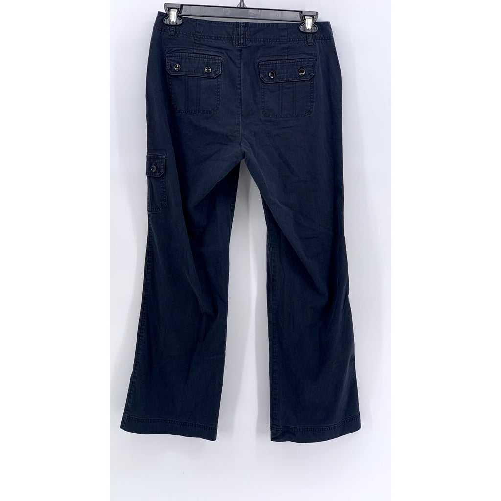 DOCKERS Women's Navy Solid Ideal Fit Wide-Leg Pants SZ 10