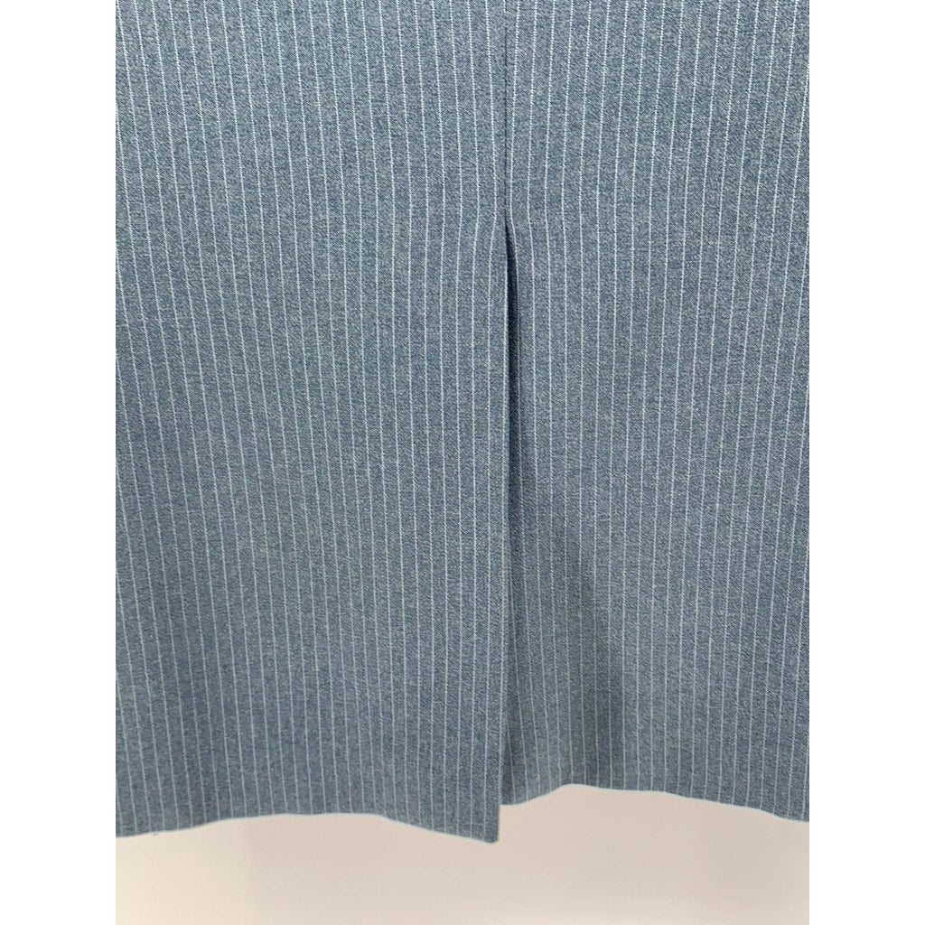 AQUA-SURE Men's Blue Pinstripe Two-Button Regular Fit Blazer SZ L
