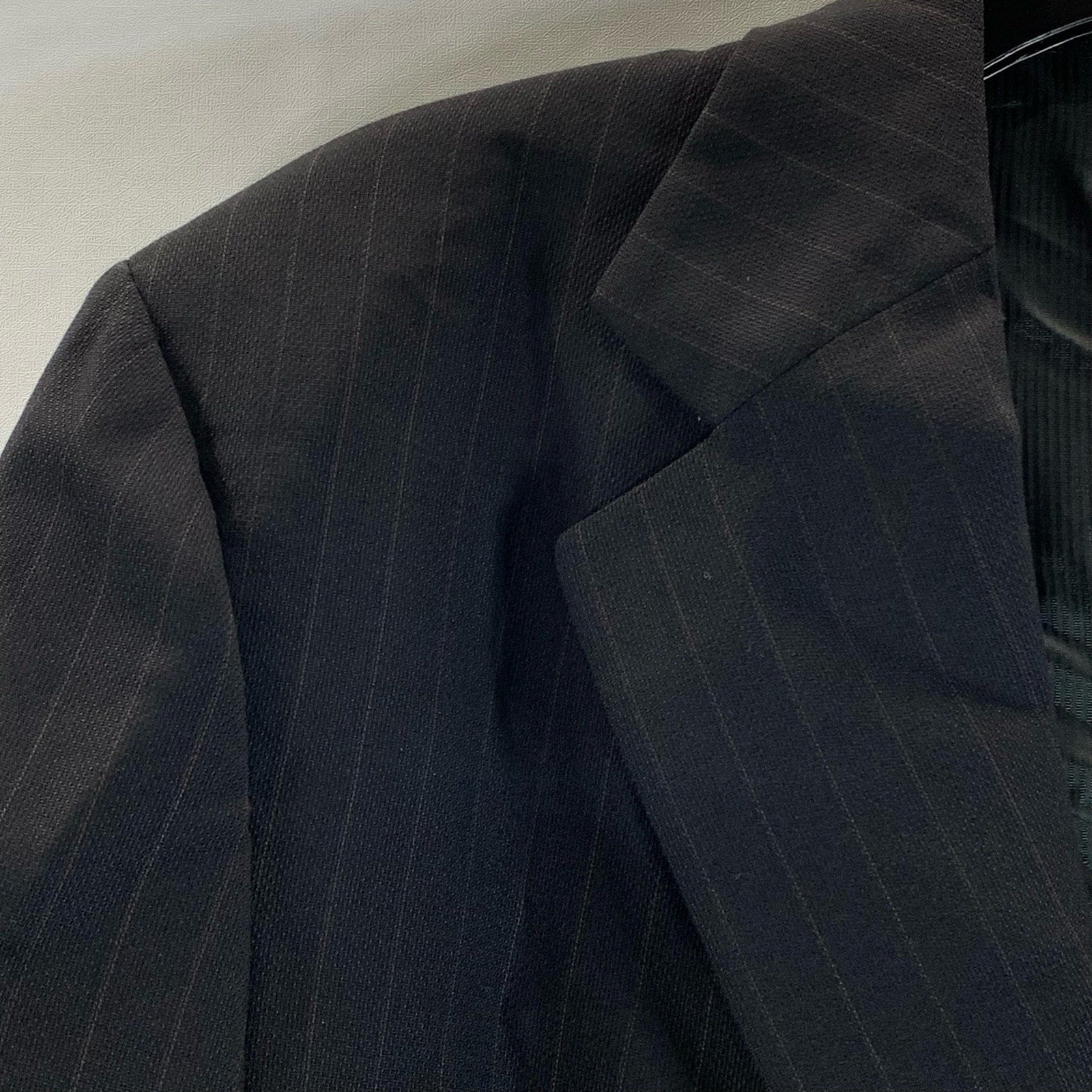 ERMENEGILDO ZEGNA SOFT Men's Black Pinstripe Three-Button Wool Blazer SZ 50R