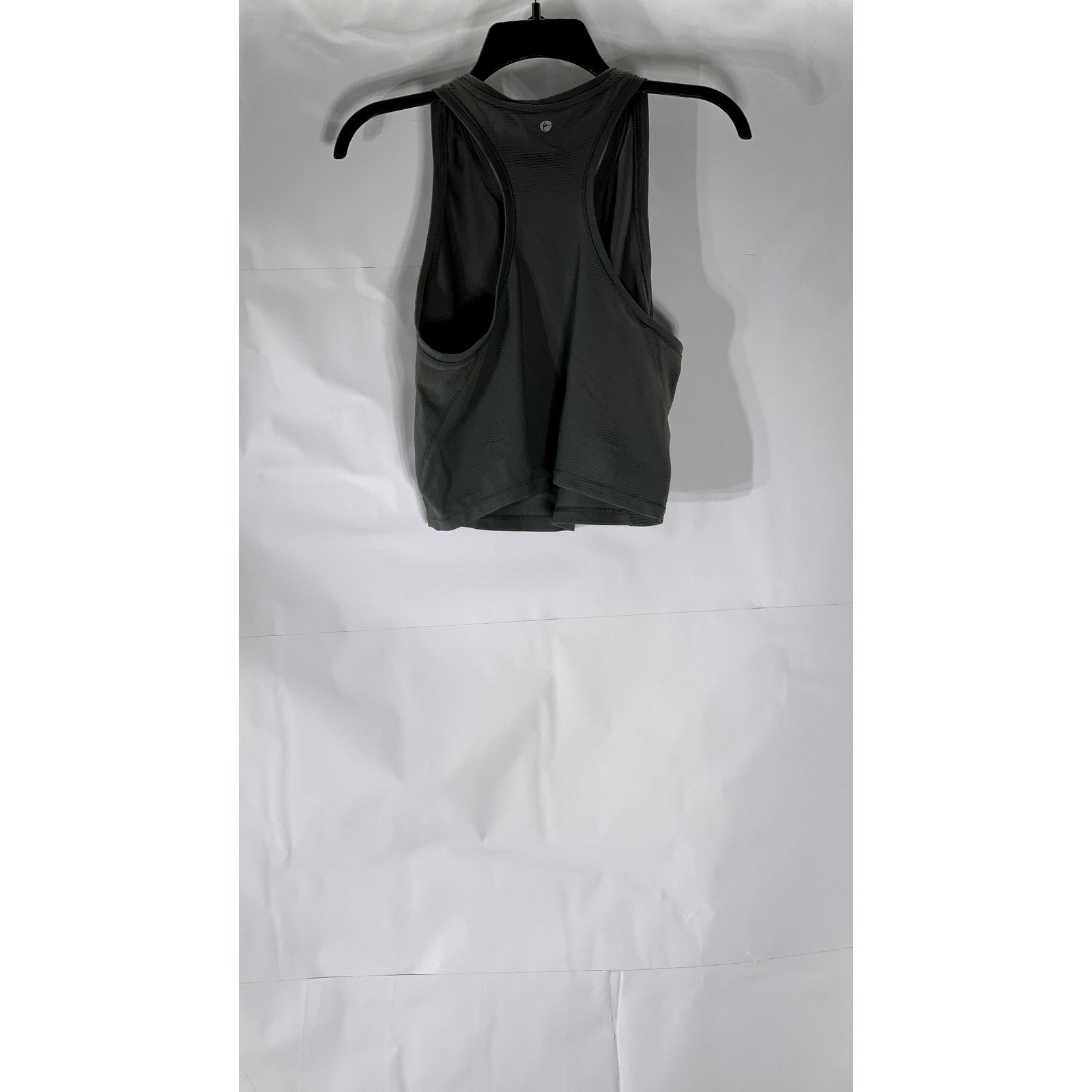 90 DEGREE BY REFLEX Women’s Charcoal Ribbed Racerback Cropped Tank Top SZ XL