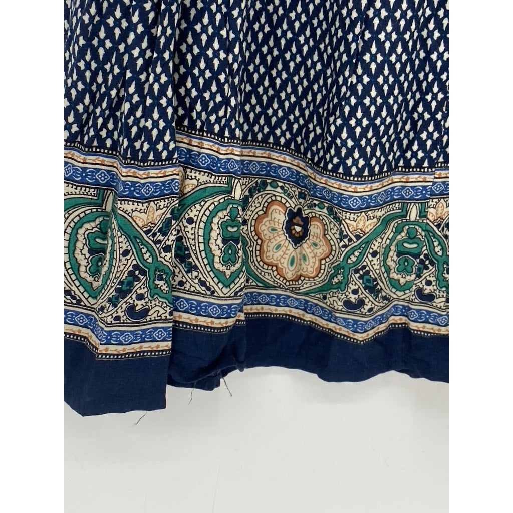 HONOLUA WAHINE Women’s Navy Printed Spaghetti Strap Scoop-Neck Mini Dress SZ S