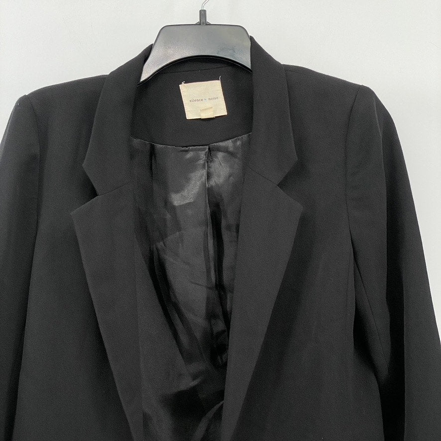 SILENCE + NOISE Women's Black Open-Front Long Sleeve Notch Collar Blazer SZ M