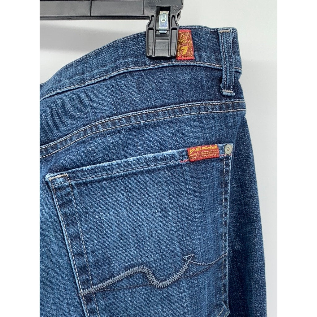 7 FOR ALL MANKIND Men's Blue Denim Austyn Straight Jeans SZ 34