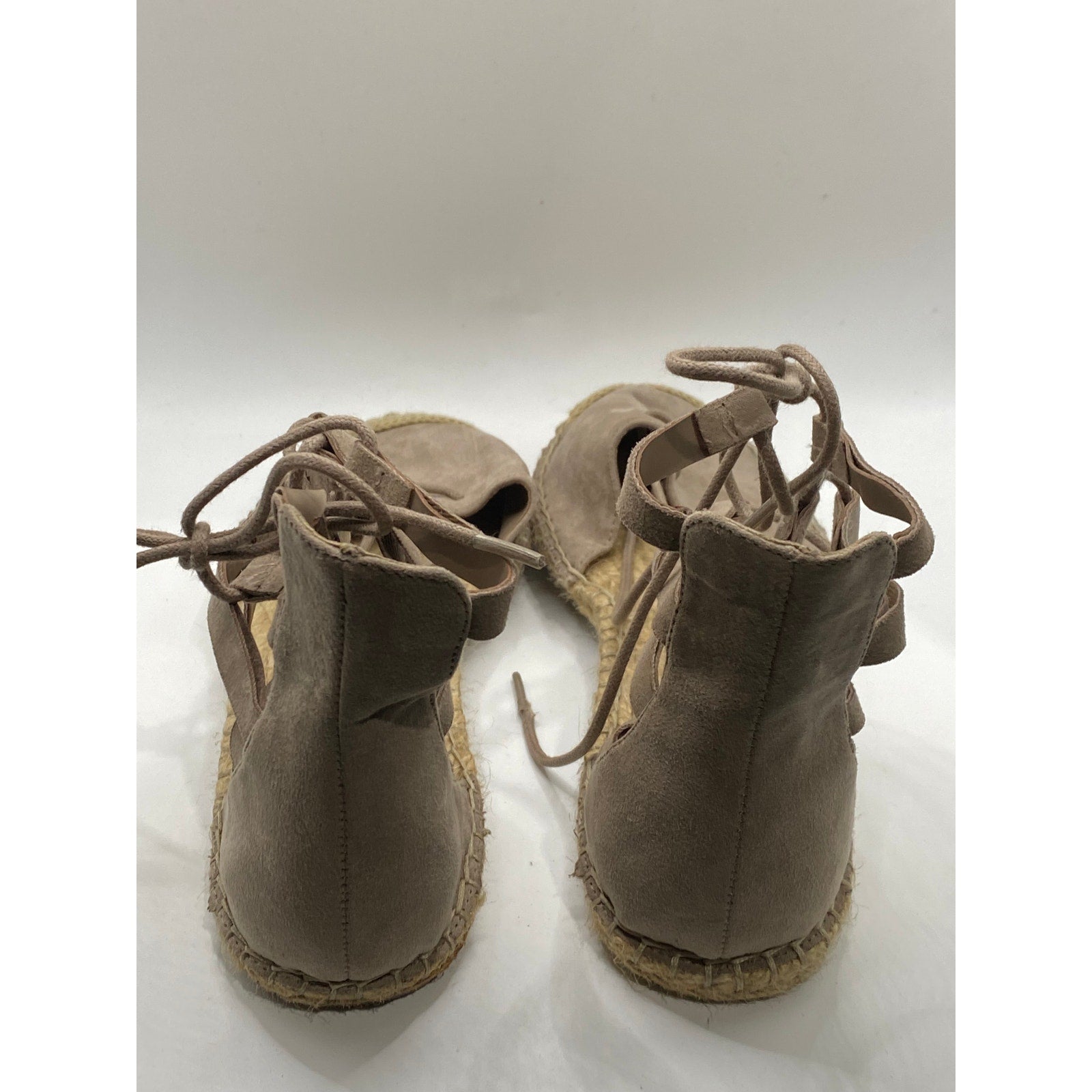 FOREVER 21 Women's Beige Faux-Suede Strappy D-Orsay Flat Espadrille Sandals SZ10