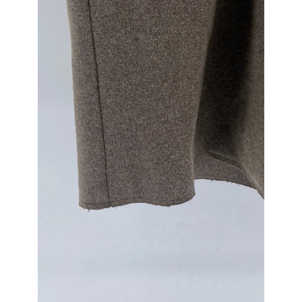 COS Women’s Brown Wool-Blend Three-Button Notch Collar Long Coat SZ S