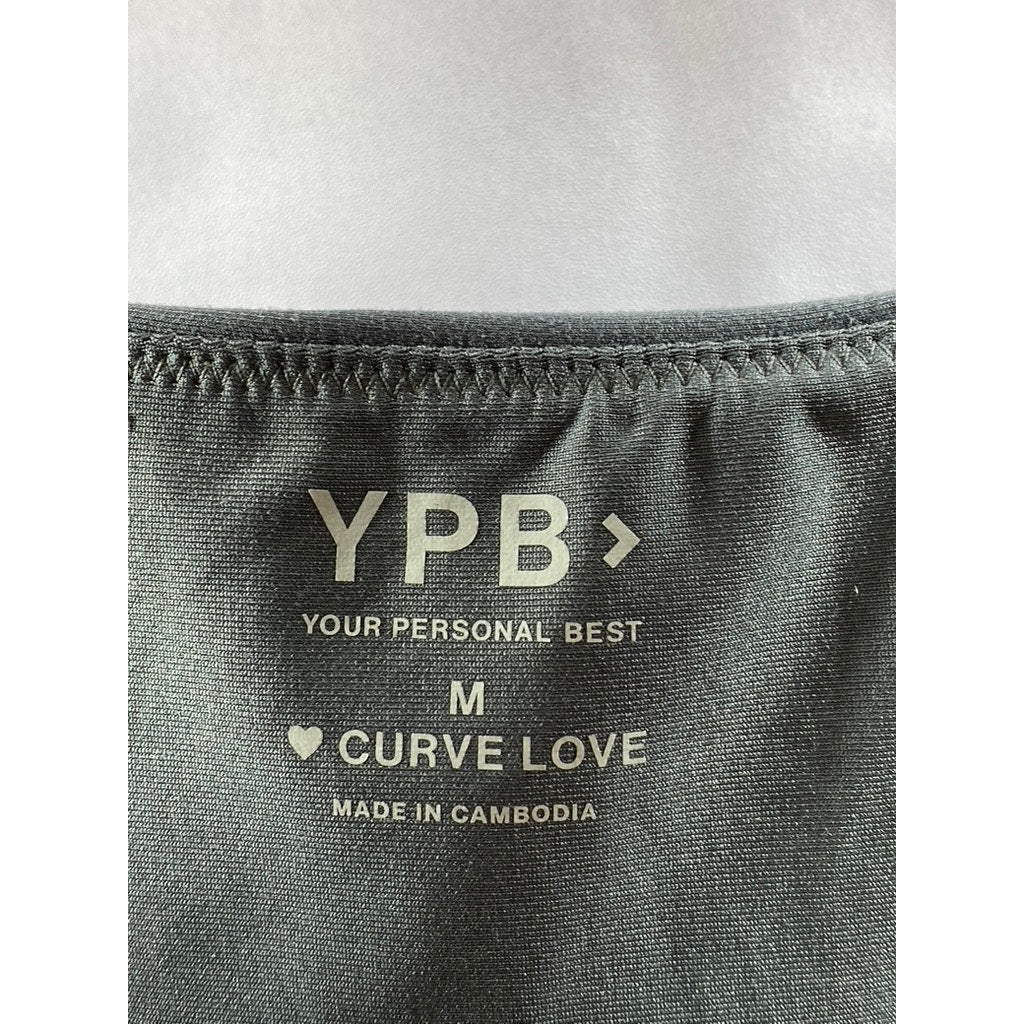 YPB Your Personal Best Women's Dark Gray Straight Neck Pullover Sports Bra SZ M