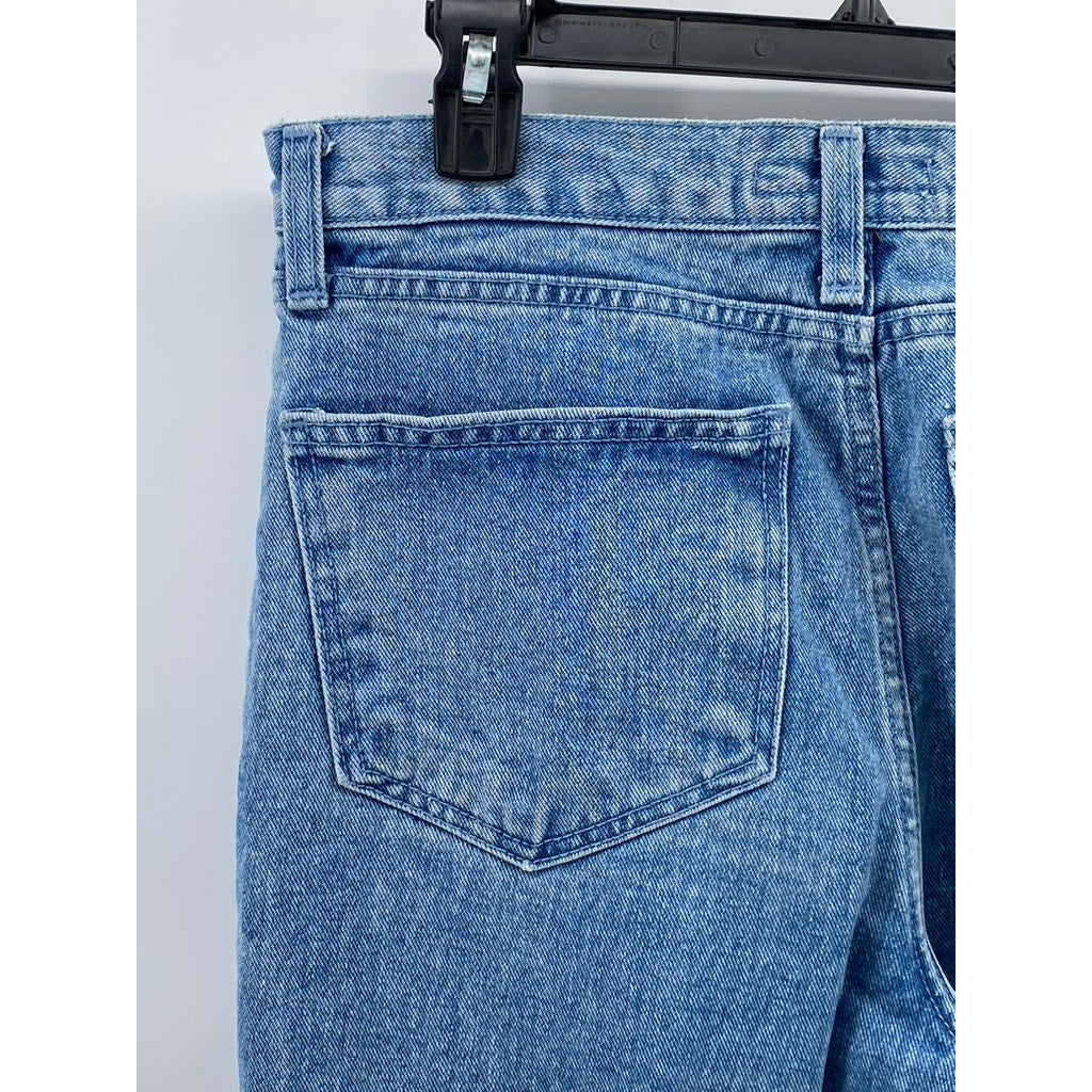 EMSIG Women's Medium Wash Blue Denim Straight-Leg Regular-Fit Jeans SZ M