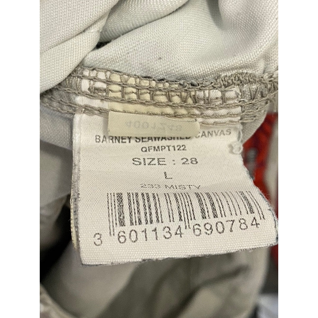 QUIKSILVER Men's Vintage Gray Barney Seawashed Canvas Straight-Leg Pant SZ 28