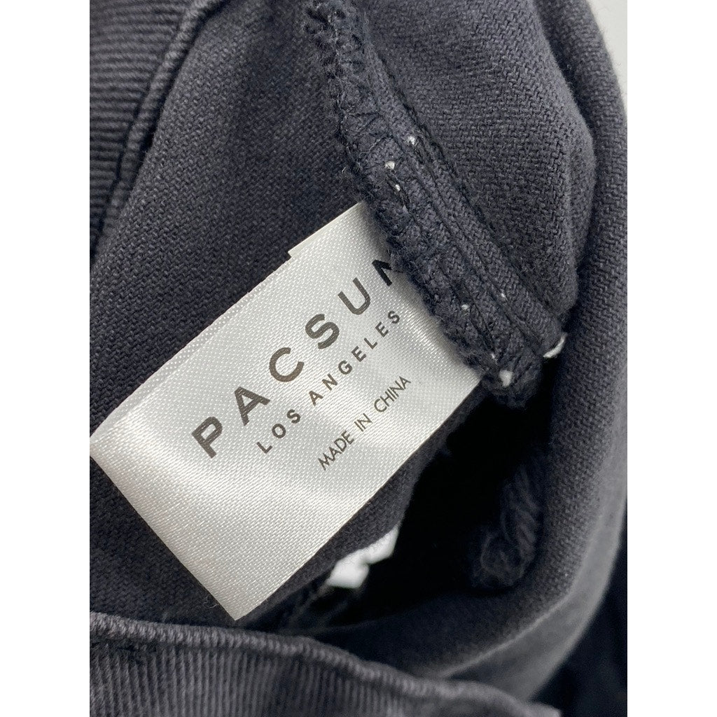 PACSUN Women's Black Denim Buckle Belt A-line Cargo Mini Skirt SZ 26