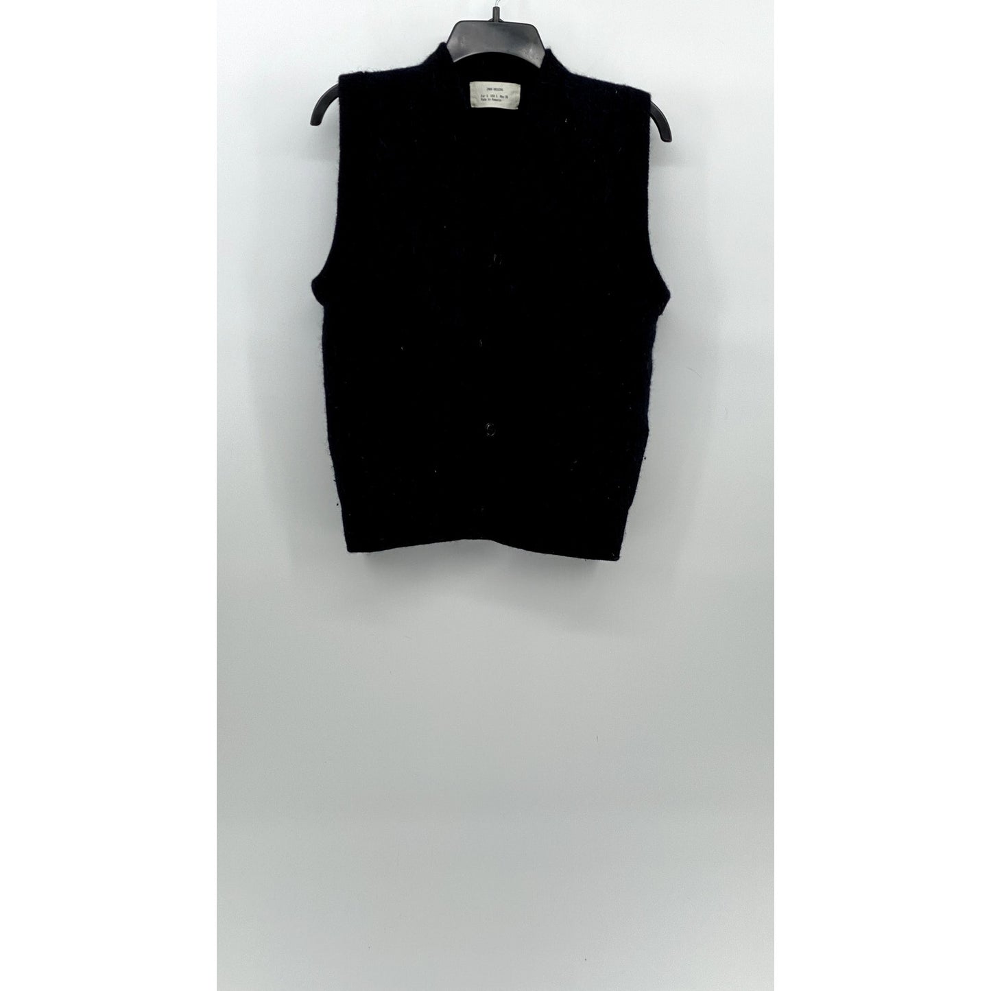 ZARA ORIGINS Women's Dark Navy Wool-Blend V-Neck Button-Up Sleeveless Vest SZ S
