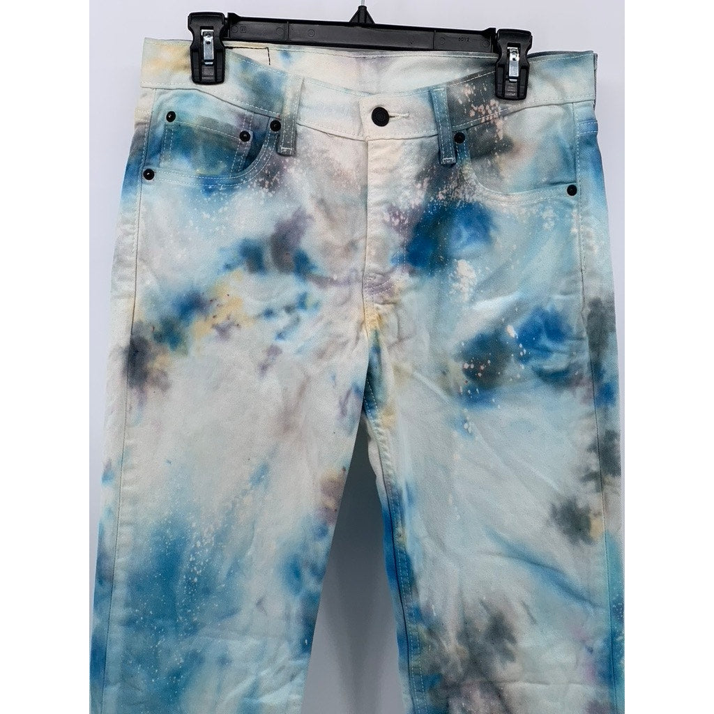 LEVI'S Men's Blue Denim Acid Wash 511 Slim-Leg Regular-Fit Jeans SZ 30X32