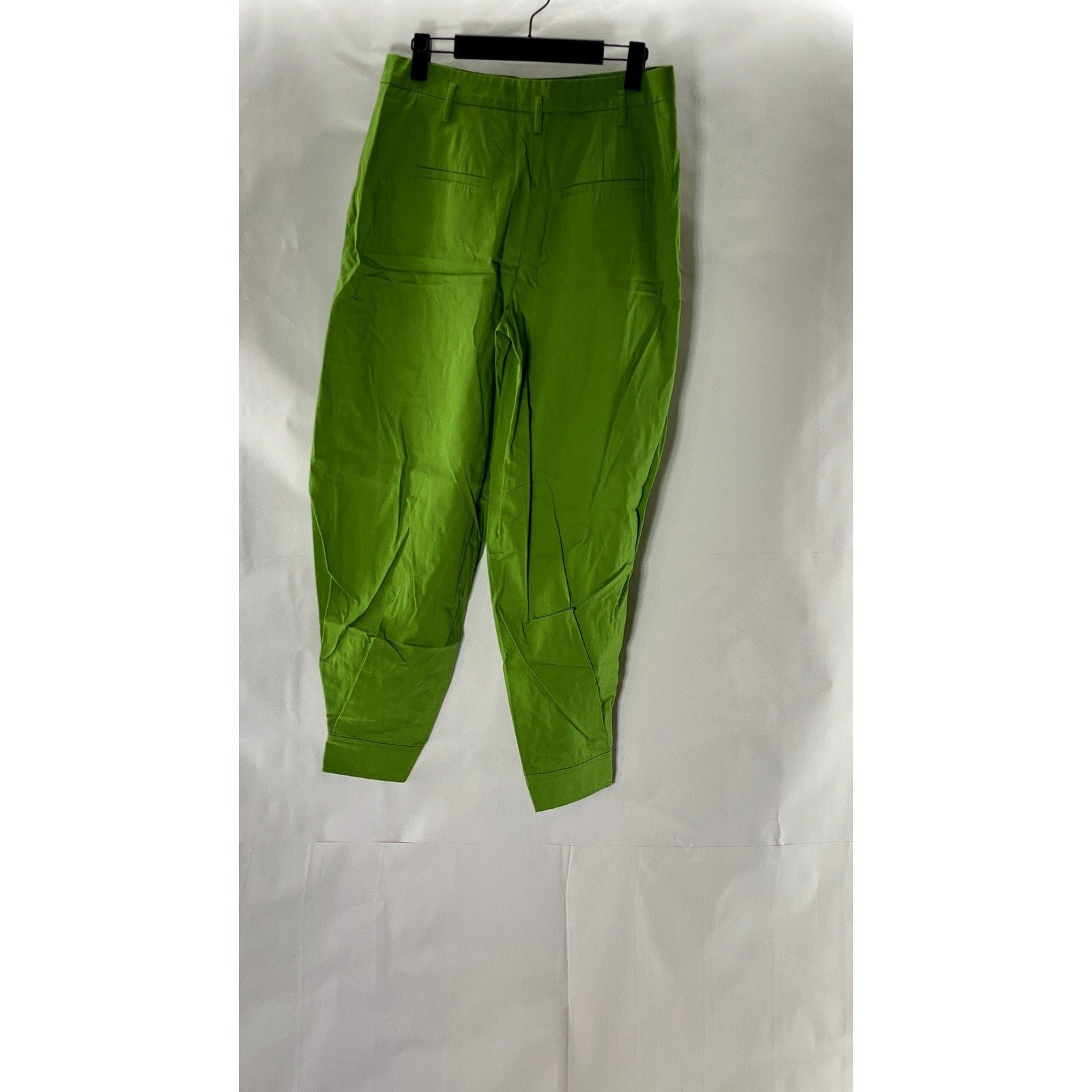 FREE PEOPLE Women's Green Lucia Button Hem Mid-Rise Pleated Harem Trousers SZ 0