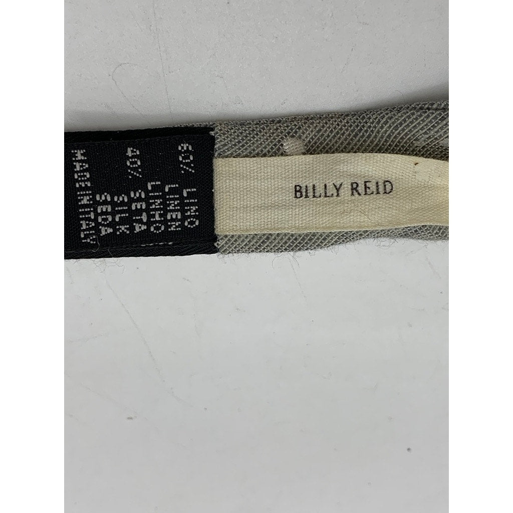 BILLY REID Men's Gray Micro Dot Linen-Blend Adjustable Bow Tie