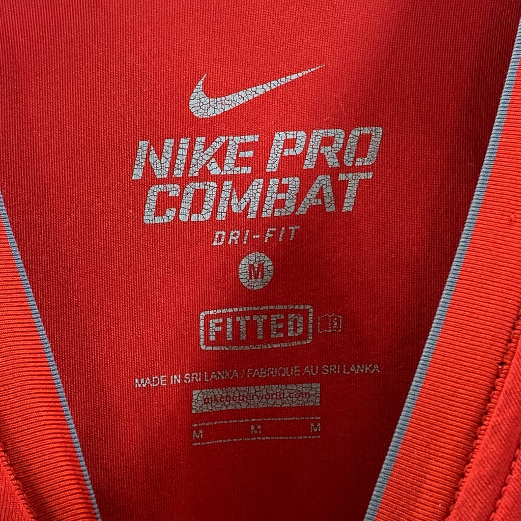 NIKE Men's Red Pro Combat Dri-Fit Fitted Short Sleeve Active T-Shirt SZ M