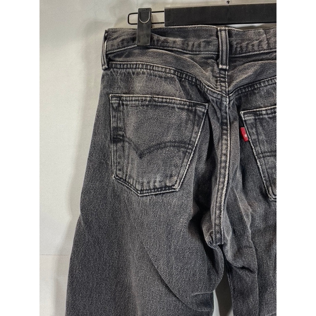 LEVI'S Men's Dark Grey 501 Button-Fly Five-Pocket Straight-Leg Jeans SZ 30X32