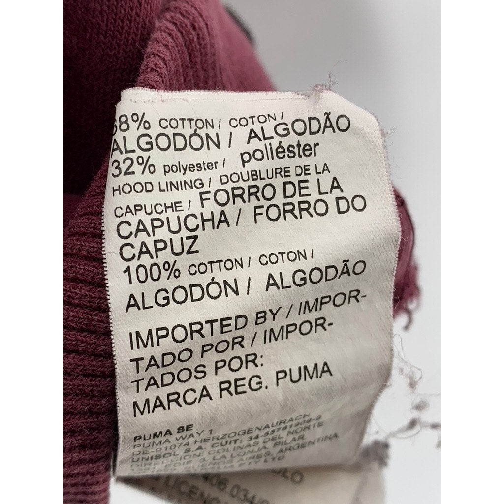 PUMA Women's Maroon Logo Pullover Hoodie SZ M