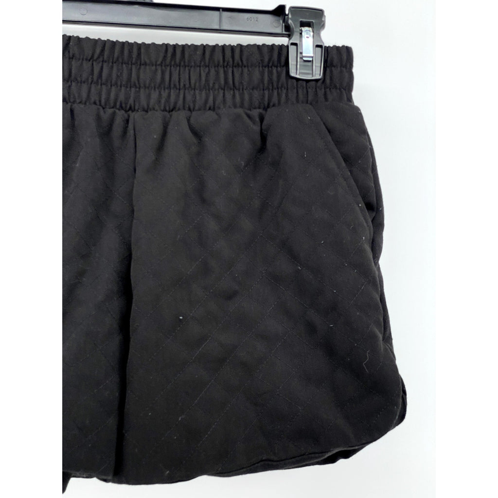 FOREVER 21 Women's Black Quilted Casual Pull-On Elastic Waist Shorts SZ S