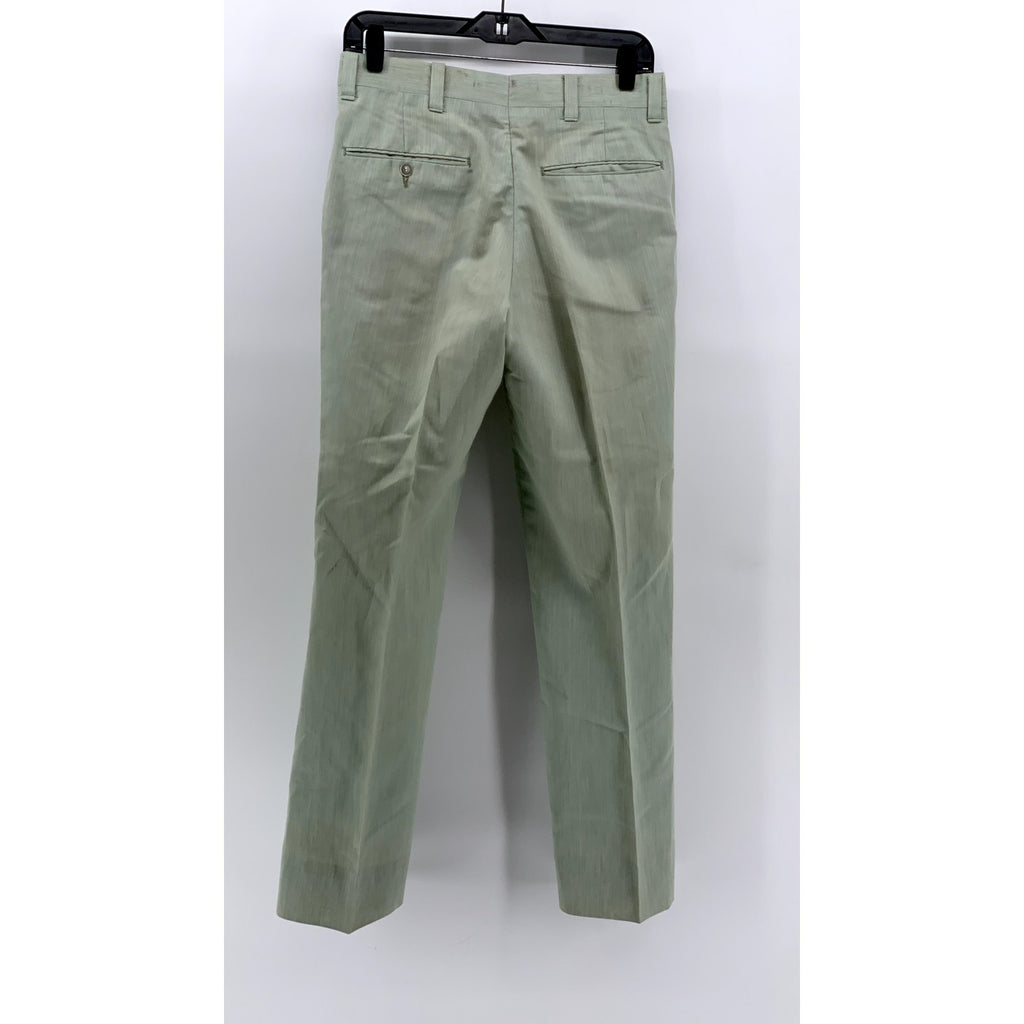 UNBRANDED Men's Green Striped Straight Leg Dress Pants SZ 30
