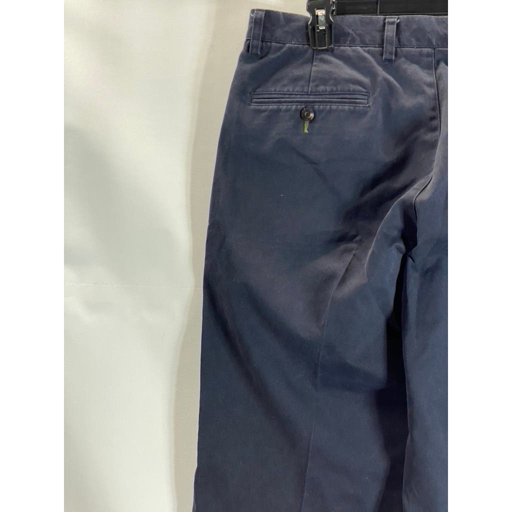 ORVIS Men's Navy Cotton Ultimate Khaki Trim-Fit Plain Front Pants SZ 35