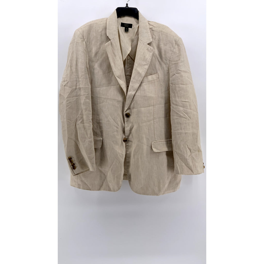 CLUB ROOM Men's Beige Linen Two Button Blazer SZ 2XL
