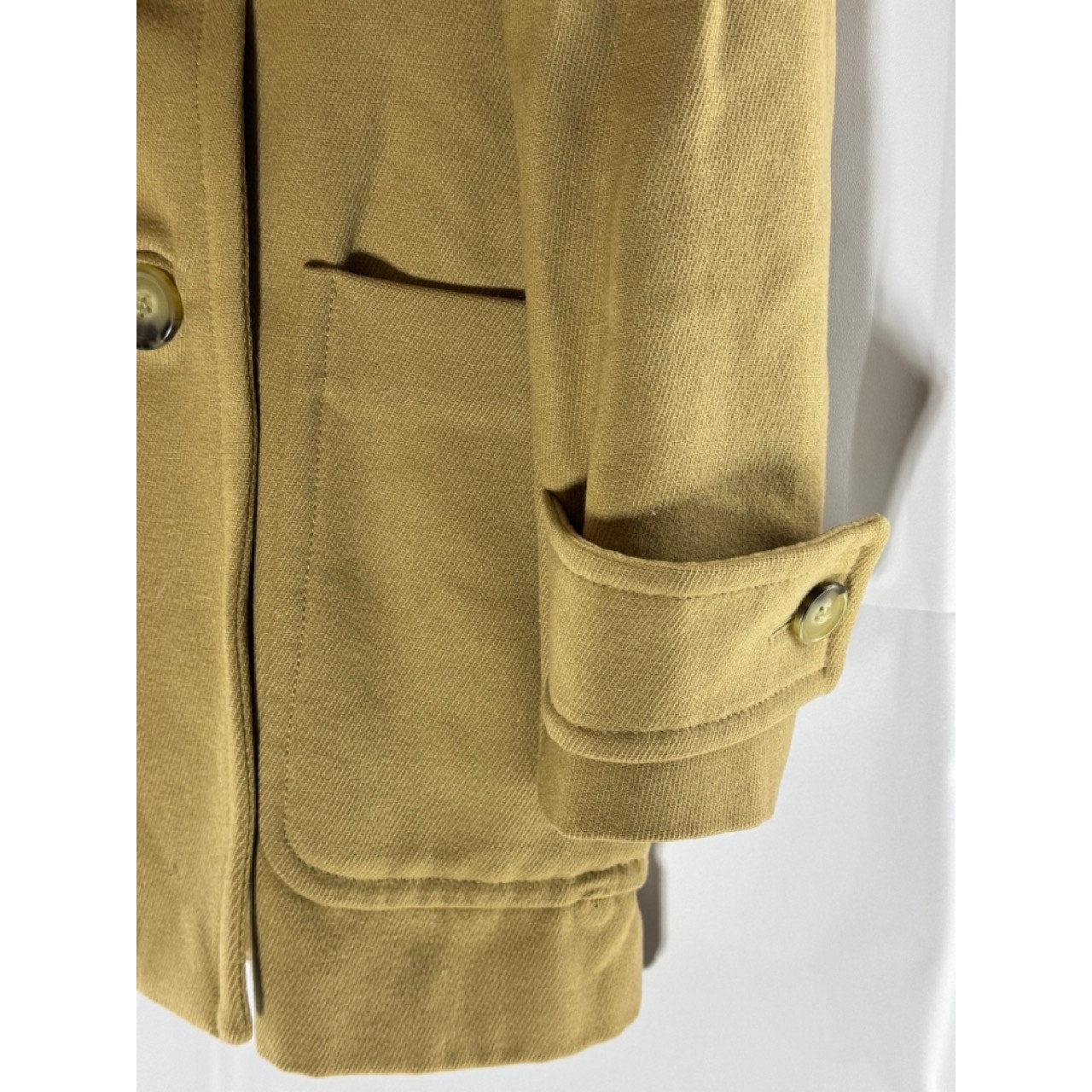 SEE BY CHLOE Women's Tan Double Breast Two-Button Notch Lapel Wool Coat SZ 2