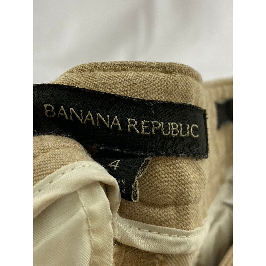 BANANA REPUBLIC Women's Tan Sloan Slim-Leg Regular-Fit Ankle Pant SZ 4
