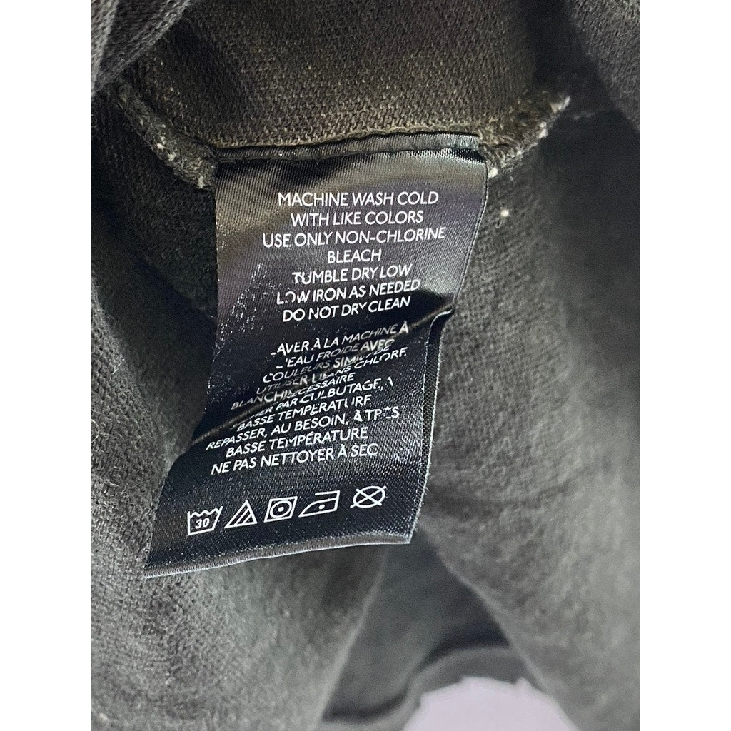 URBAN OUTFITTERS Women's Washed Black Distressed Crewneck Short Sleeve Top SZ L