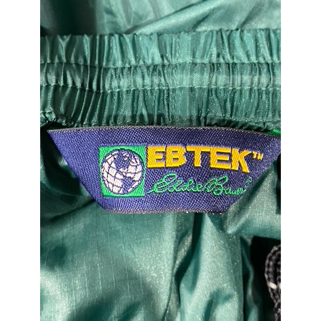 EDDIE BAUER Men's Green Vintage Ebtek Windbreaker Zipper-Hem Pant SZ XL