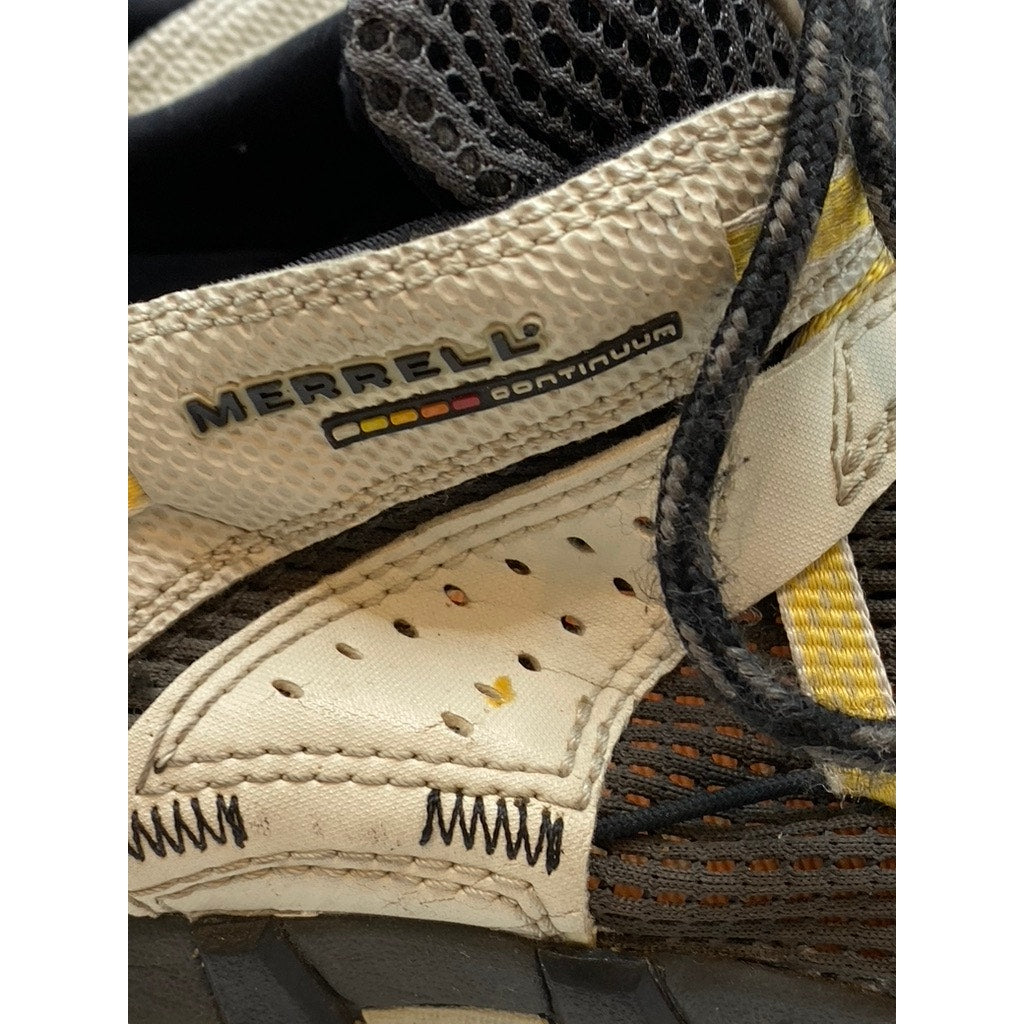 MERRELL Men's Black-Yellow Mesh Continuum Lace-Up Hiking Sneakers SZ 10.5