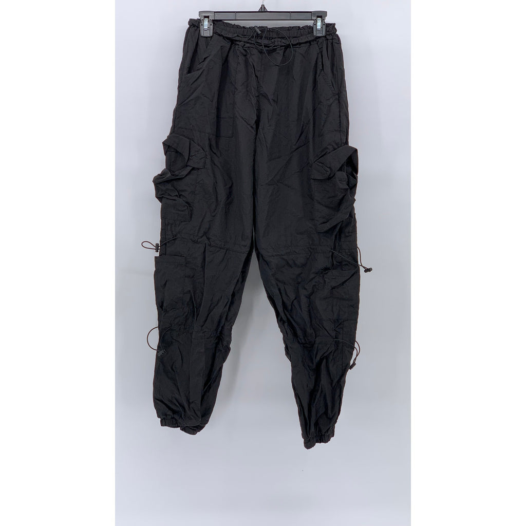 UNBRANDED Men's Black Bungee-Cord Pull-On Cargo jogger Pant SZ S