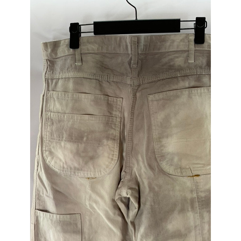 MEN'S Brown Tie-Dye Straight-Leg Denim Five Pocket Jeans SZ 34