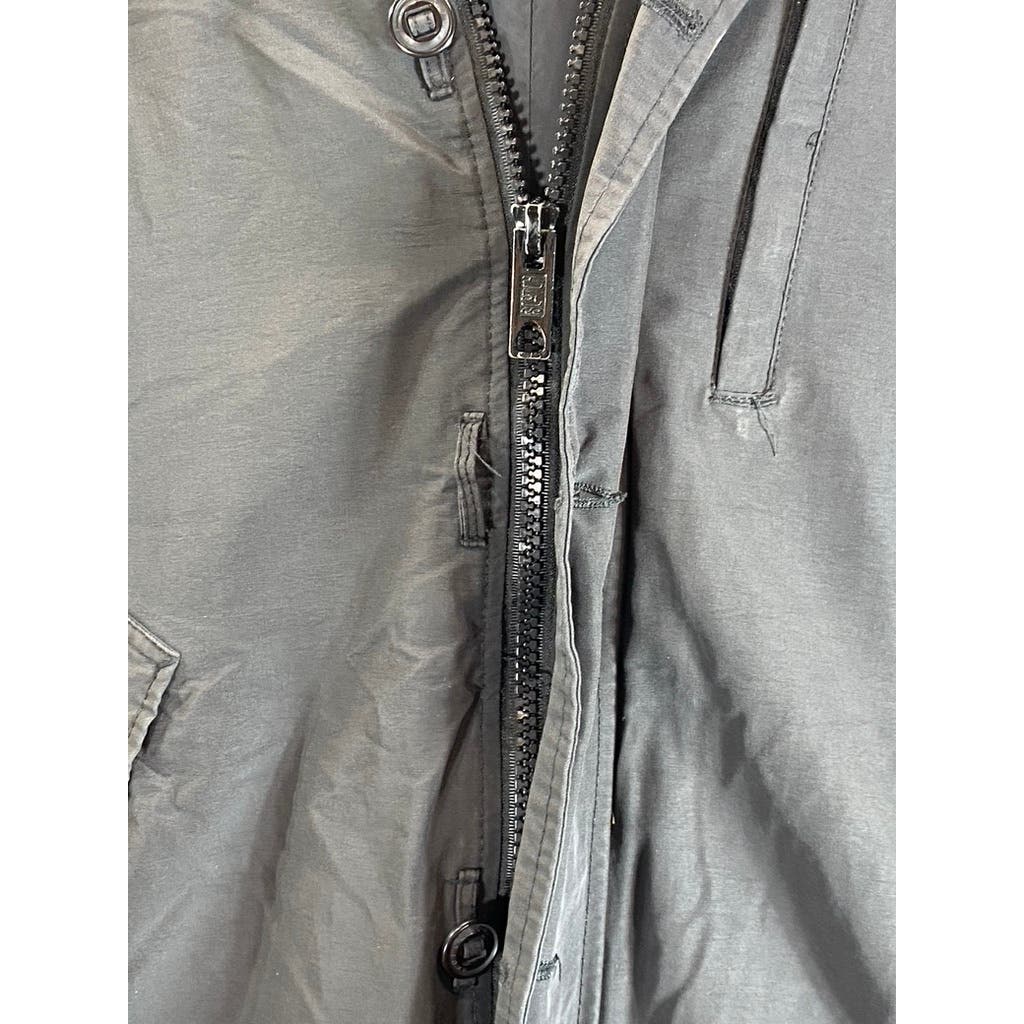 SCOTCH & SODA Men's Black Solid Zip-Up Hooded Water Resistant Parka Jacket SZ S