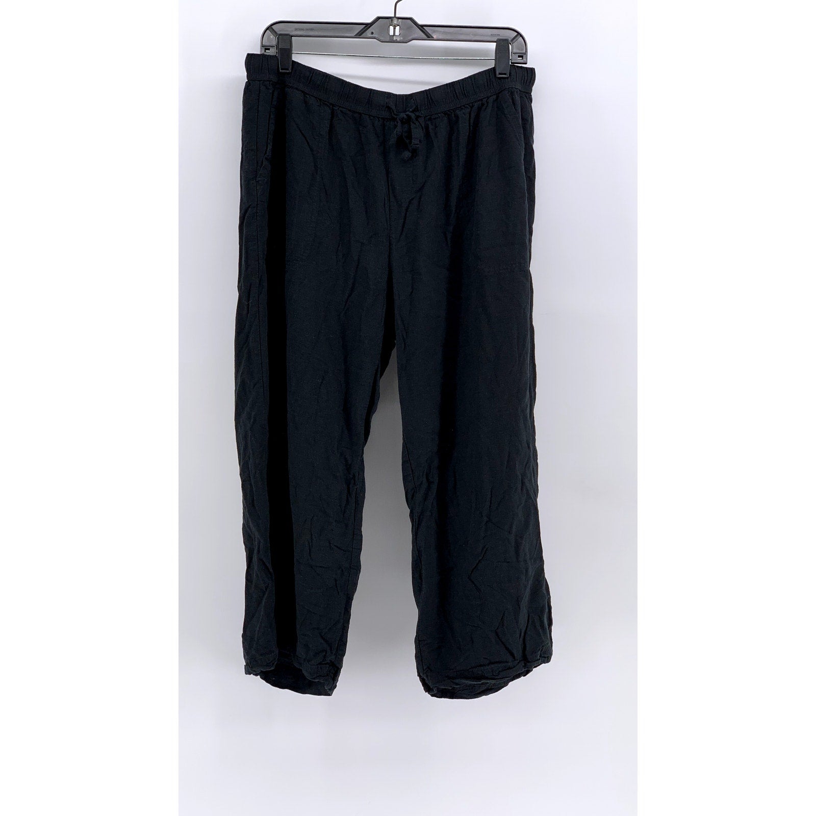 SPLENDID Women's Black Relaxed-Fit Linen-Blend Pants SZ L