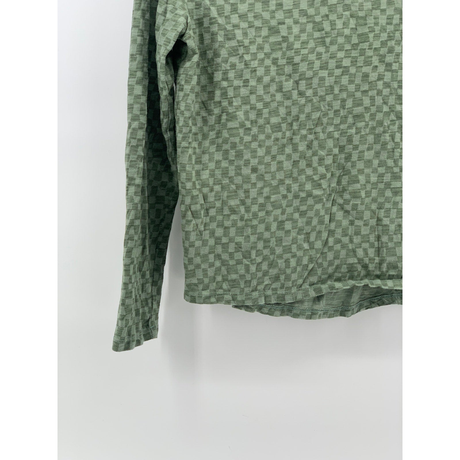 GAP KIDS Girl’s Green Checkered Crewneck Long Sleeve Pullover Top SZ XL