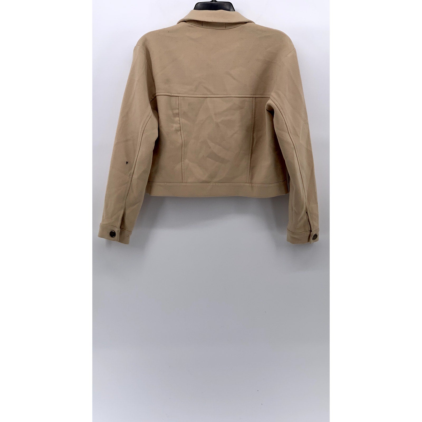 FOREVEVER 21 Women's Tan Button-Up Long Sleeve Cropped Jacket SZ S