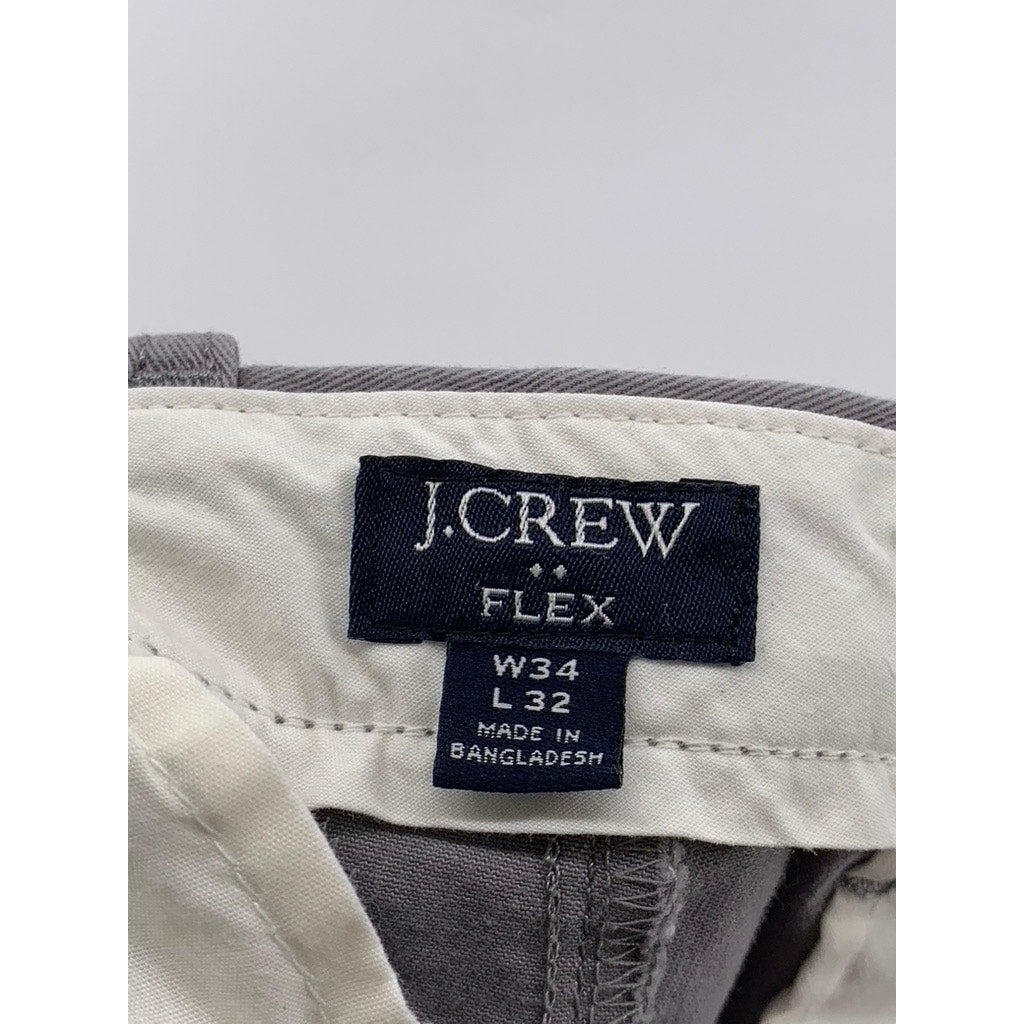 J.CREW Men's Gray Slim-Fit Chino Flex Pants SZ 34X32