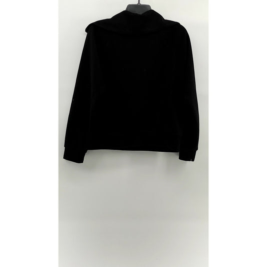ANRABEES Women's Black Solid Half-Zip Long Sleeve Soft Lounge Sweater Top SZ S
