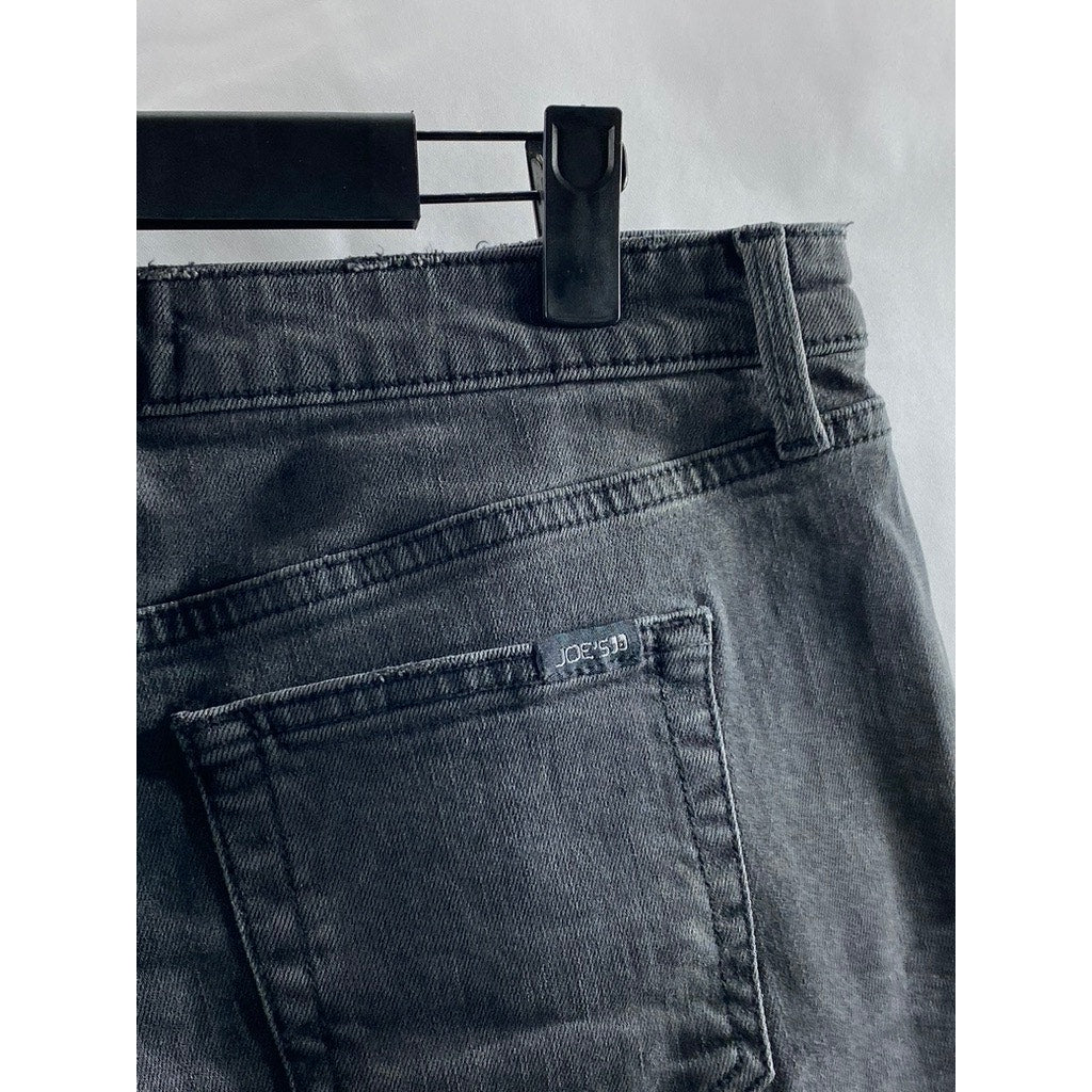 JOE'S Women's Washed Black Raw-Hem Denim Relaxed-Fit Five-Pocket Shorts SZ 29