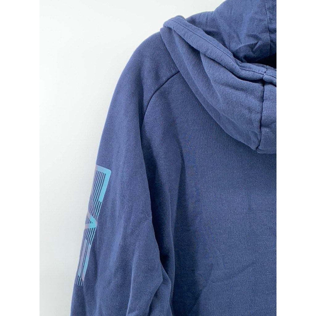EA7 EMPORIO ARMANI Men's Navy Blue Zip-Up Hooded Sweater SZ L