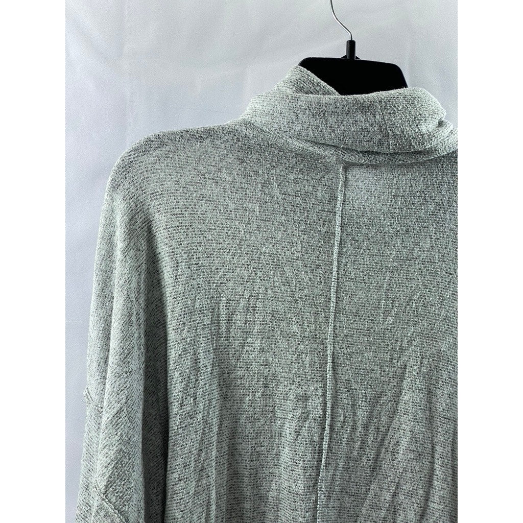 SUNDAY STEVENS Women's Light Gray Turtleneck Dropped Shoulder Sweater SZ M