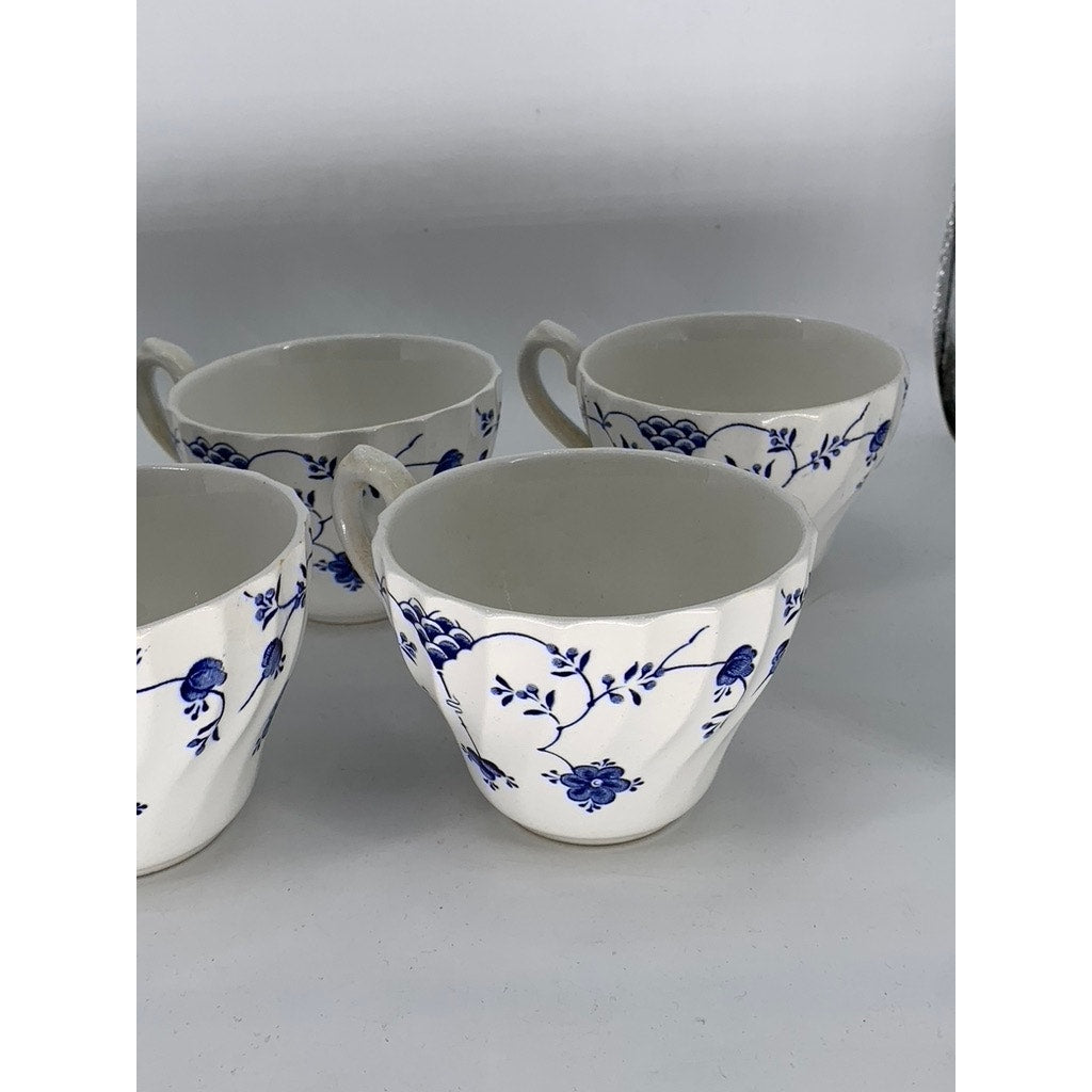 MYOTT FINLANDIA Vintage Swirl Rim Fine Staffordshire Ware 10pc Saucer & Cup