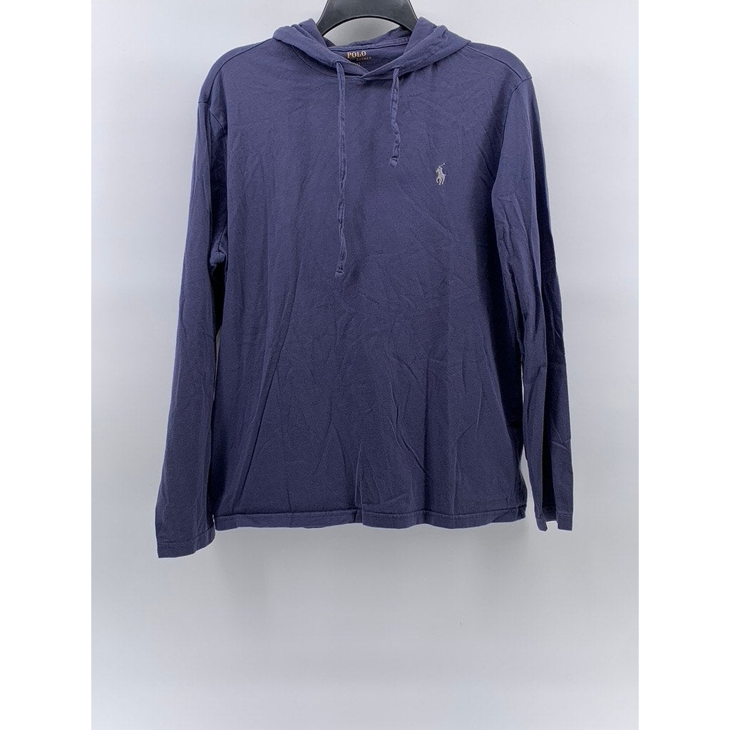 POLO RALPH LAUREN Men's Vintage Navy Blue Hooded Long Sleeve Sweatshirt SZ M