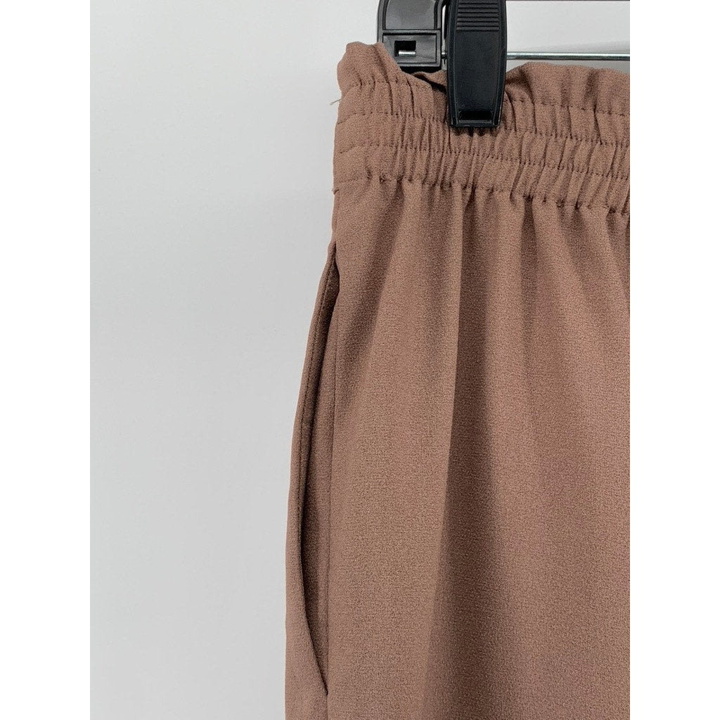 DR2 By Daniel Rainn Women's Brown Relaxed Fit Wide Leg Cropped Pant SZ L