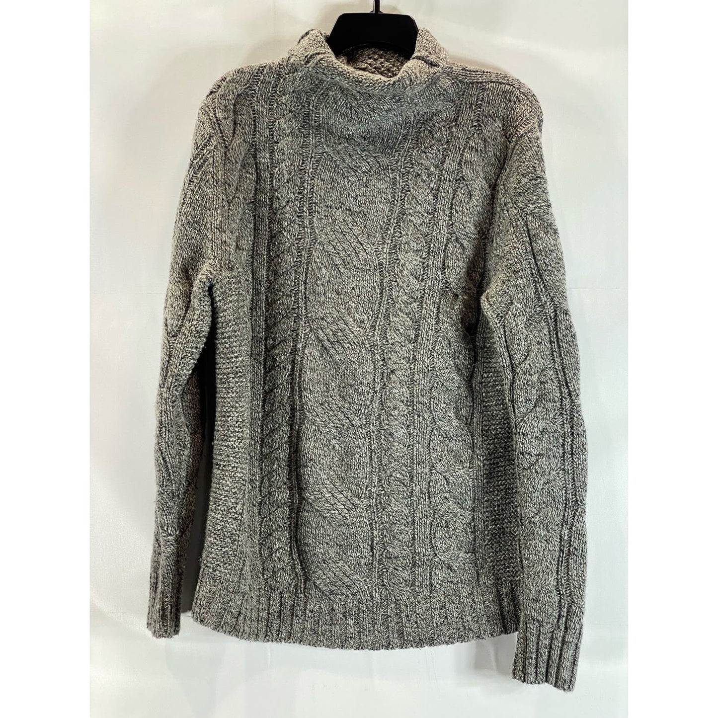 BANANA REPUBLIC Men's Gray Mock-Neck Cable Grown Knit Pullover Sweater SZ M