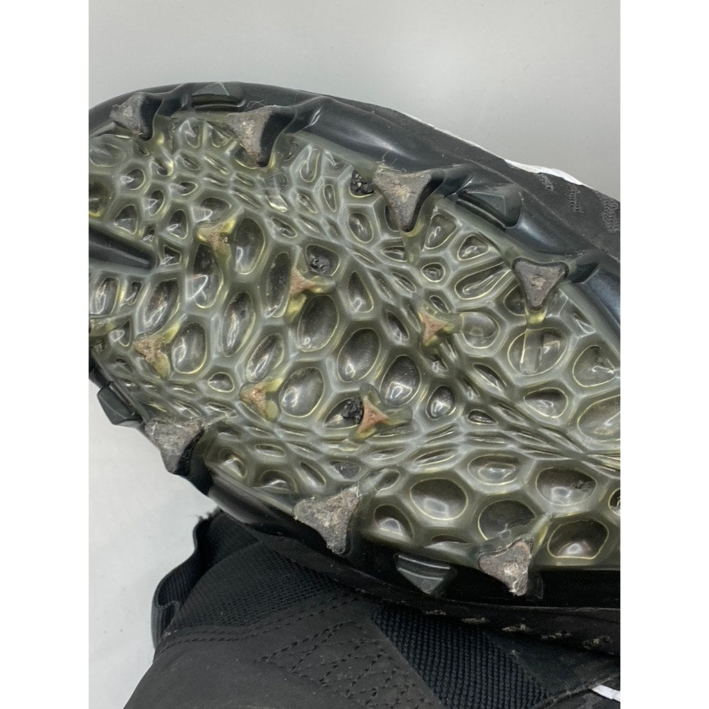 NIKE Men's Black-White Swoosh Alpha Menace Pro Mid Lace-Up Soccer Cleats SZ 10