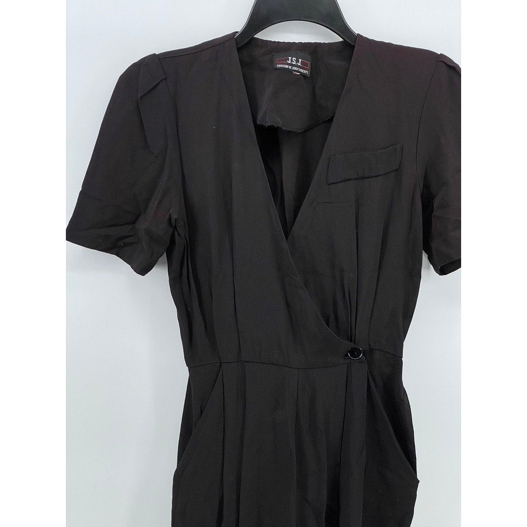 J.S.J Division of John Robert’s Women’s Vintage Burgundy V-Neck Jumpsuit SZ S