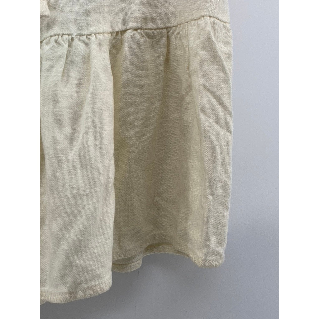 BRANDY MELVILLE Women's Cream Ruffle-Hem Drawstring Pull-On Mini Skirt SZ OS