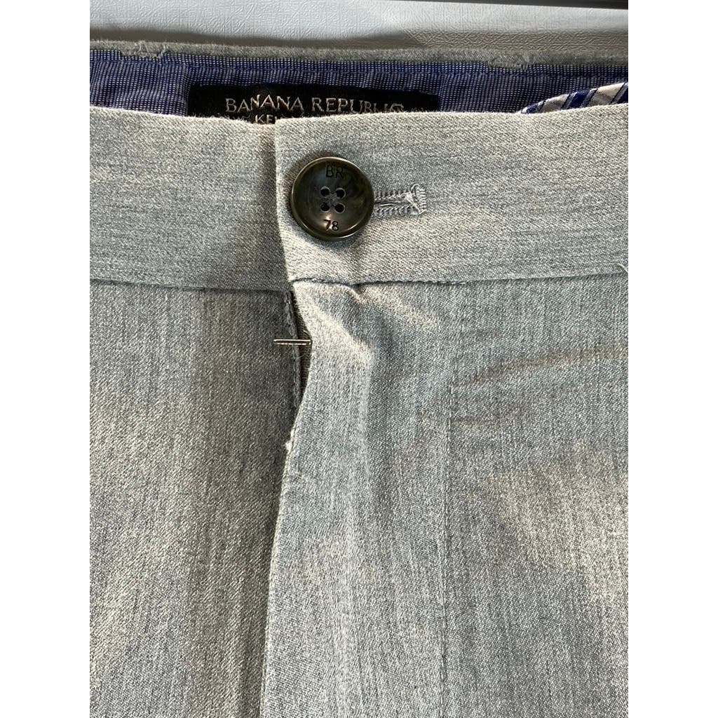 BANANA REPUBLIC Men's Light Gray Straight-Fit Kentfield Cotton Pants SZ 32X34
