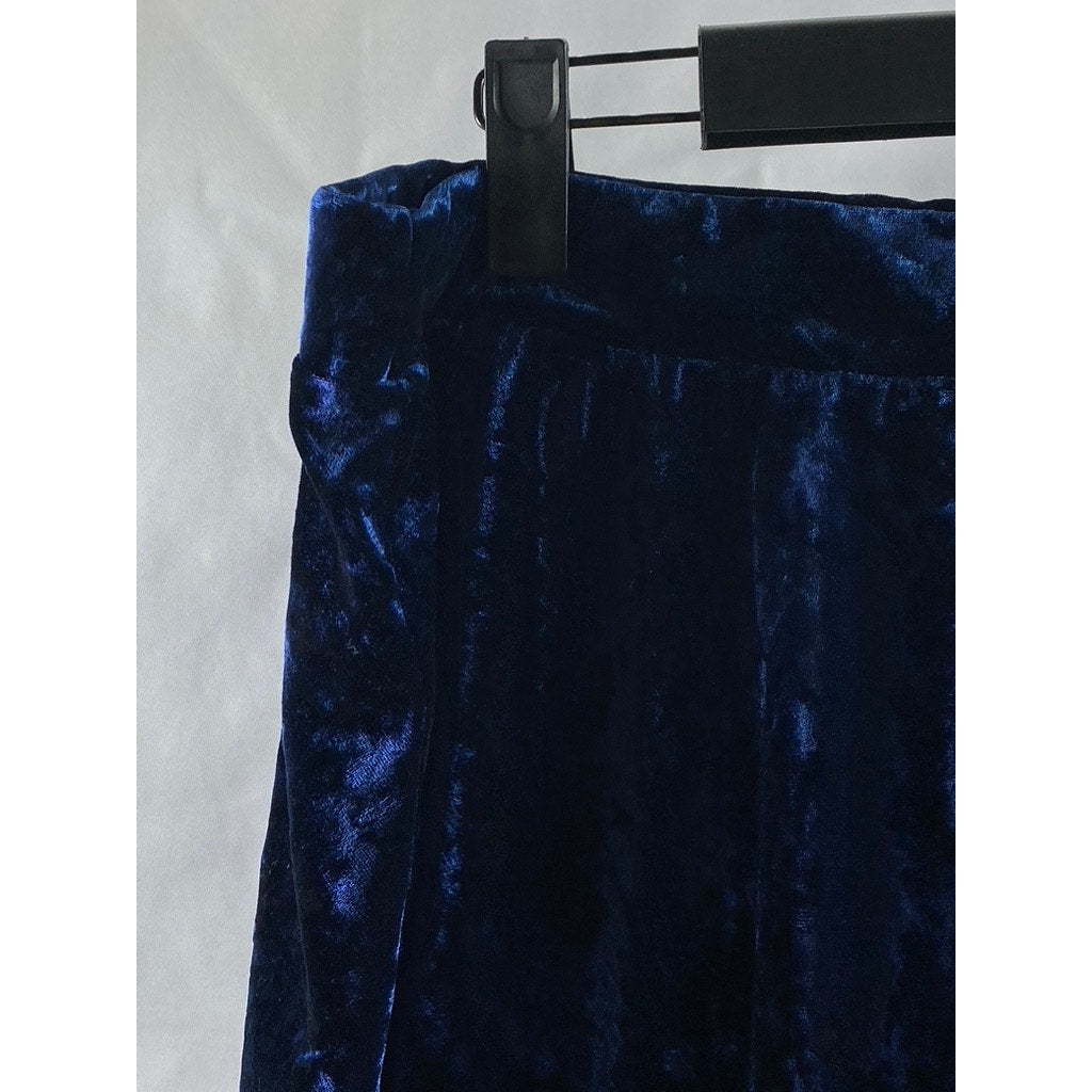 FOREVER 21 Women's Plus Size Blue Crushed Velvet A-Line Mini Skirt SZ 1X